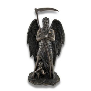 Chronos `Father Time` Standing with Child Playing at His Feet